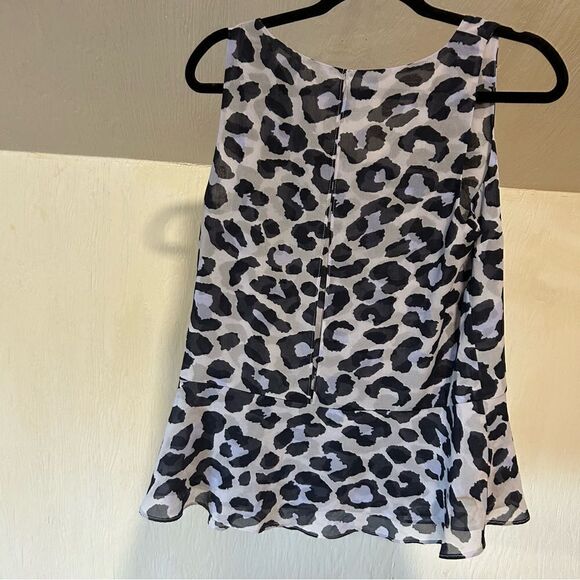 cabi Feline Purple Lavender Animal Print Peplum Blouse - Picture 8 of 11